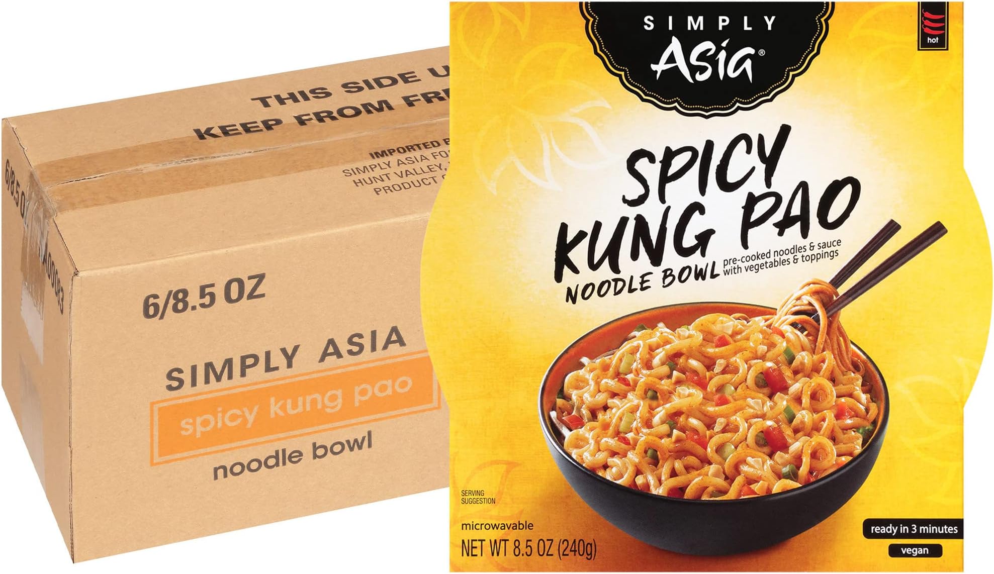 Spicy Kung Pao Noodle Bowl, 8.5 oz (Pack of 6)
