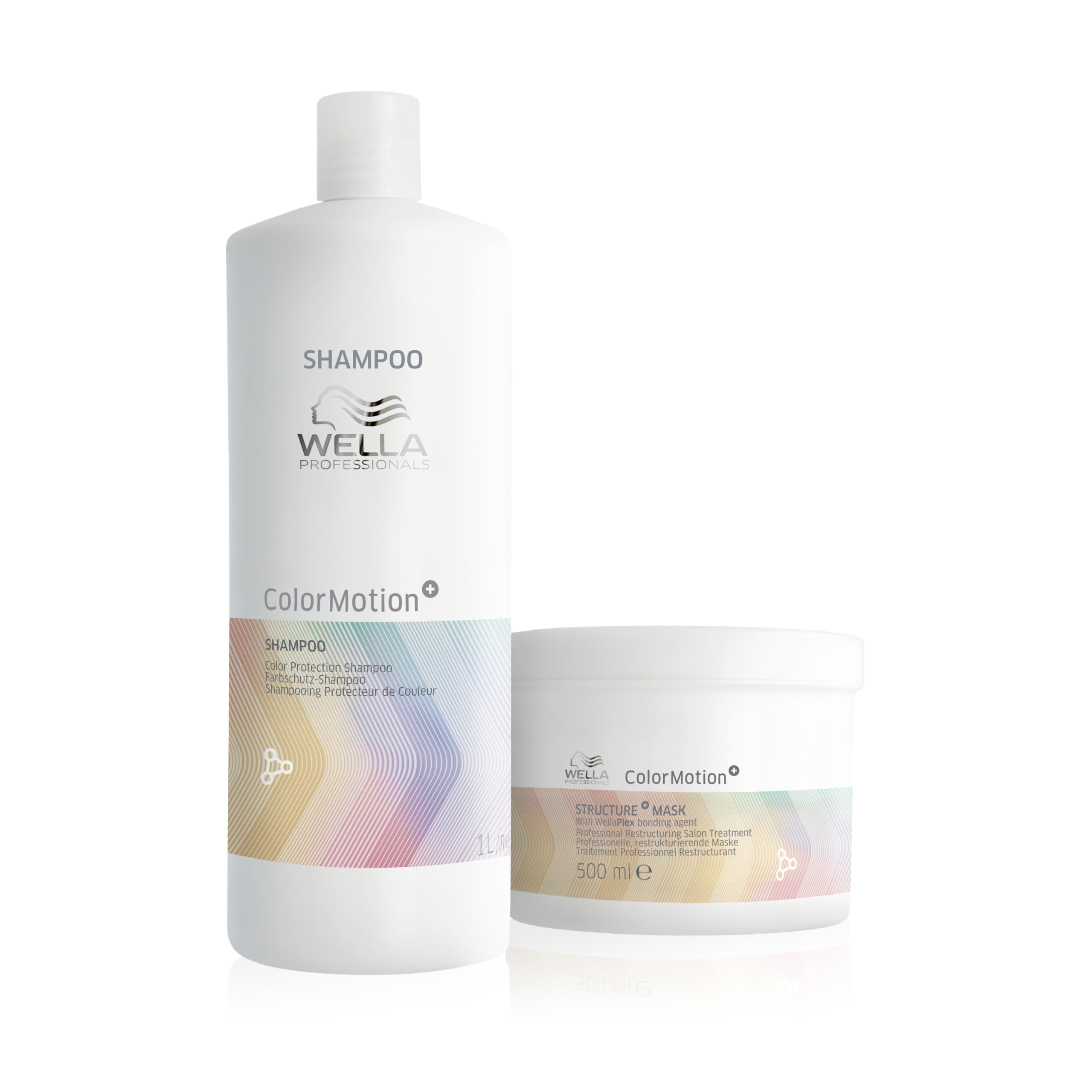 Wella Professionals ColorMotion+ Vorteils-Set – professionelle Haarpflege für gefärbtes Haar für mehr Glanz – Set aus 1 L Shampoo und 500 ml Haarkur