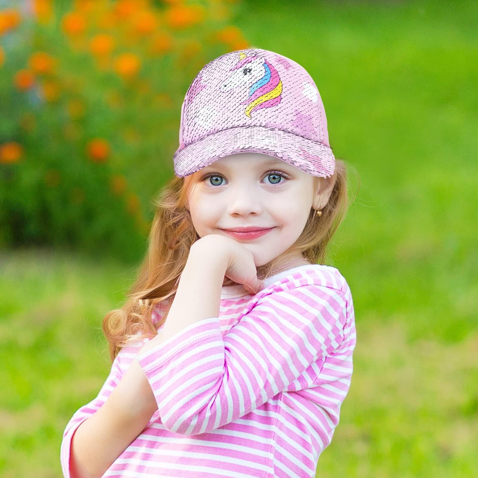 WAWSAM Gorra de Béisbol para Niñas Gorra de Camionero para Niños Gorras Ajustables con Visera de Sirena Gorras Informales Transpirables
