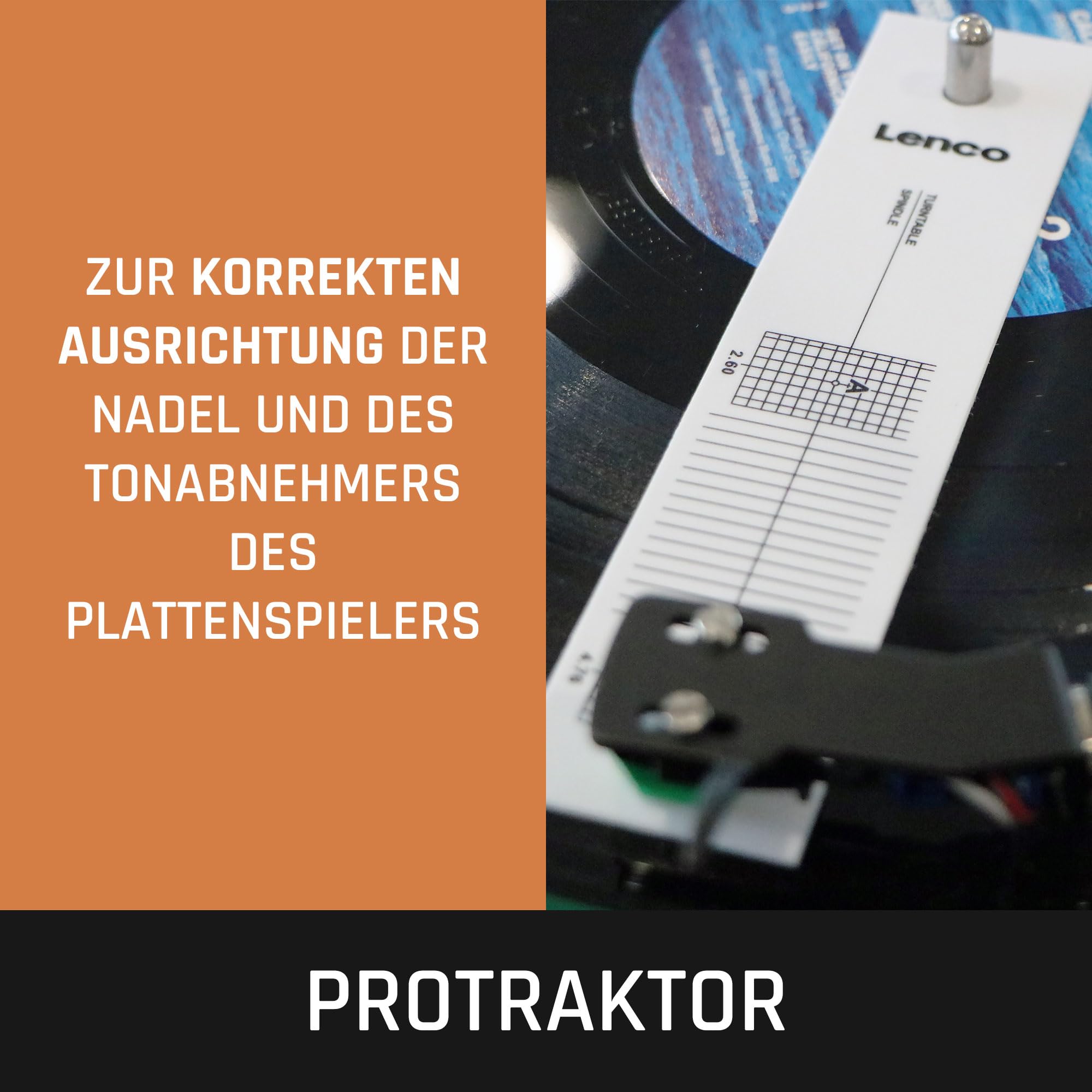 Lenco TTA-6IN1-6-in-1 Plattenspieler-Zubehörset - Deluxe-Set für Schallplattenreinigung - Hochwertiges Holz