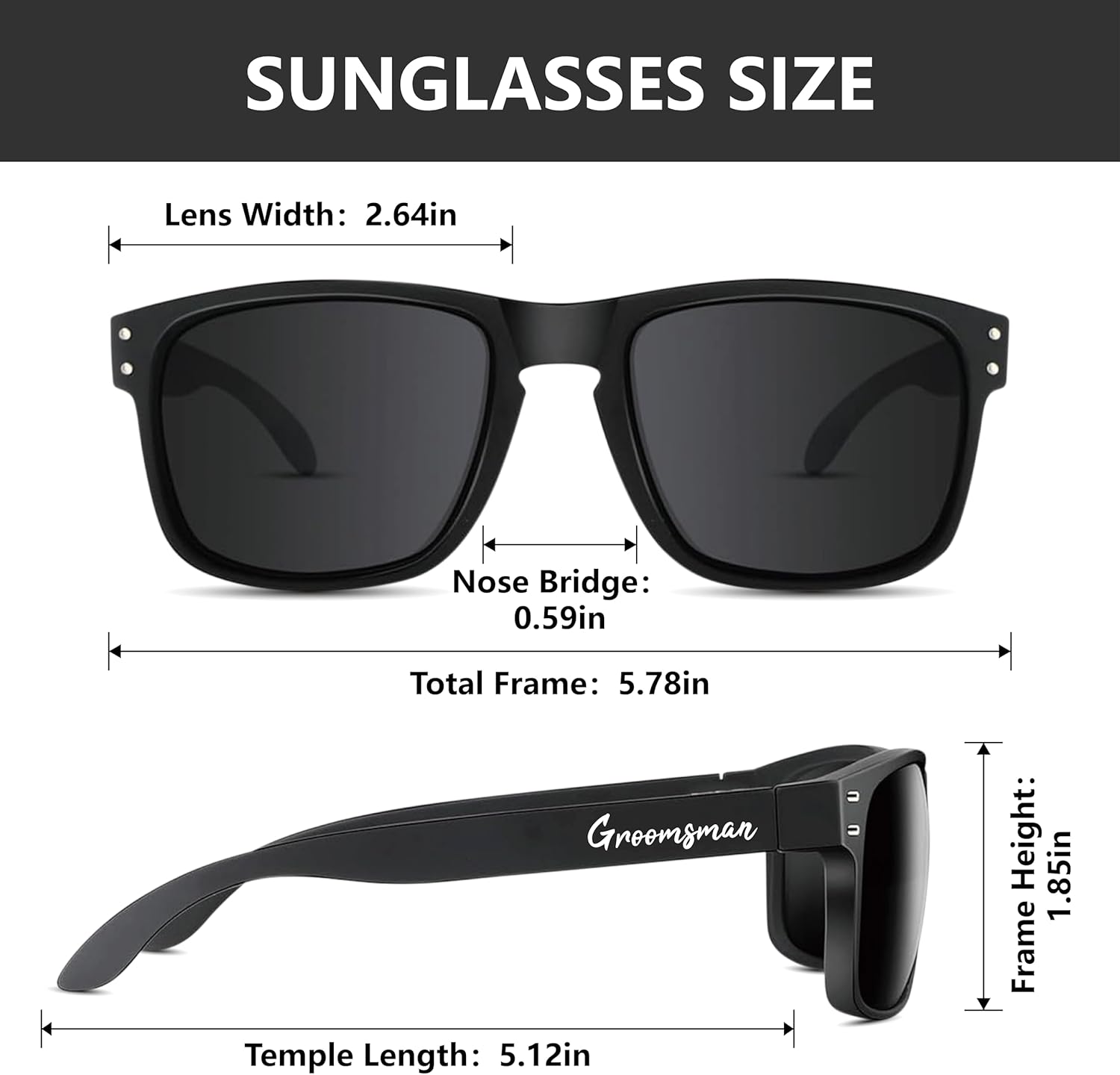 LotsBuyLots Groomsmen Sunglasses 7 Pack, Bachelor Party Supplies Sunglasses for Groom,Best Man,Groomsman