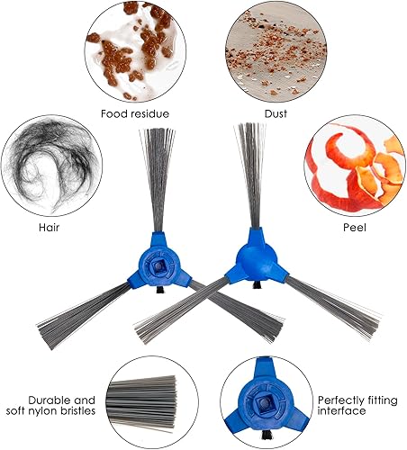 Miniatura 4 de Paquete de 10 cepillos laterales de repuesto compatibles con eufy RoboVac 11S, 15T, 30, 30C, 35C 15C, 12, 25C, 35C, 11S Max, 15C Max, 25C Max, 30C