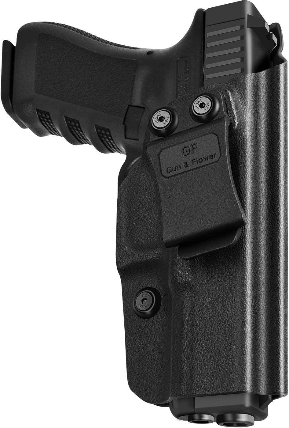 KYDEX IWB Holster Compatible with Glock 17/19/19X/26 Gen 3 4 5 & Glock 23/32 Gen 3 4 & Glock44/45, Concealed Carry 9mm Holster, Adj.Cant Retention