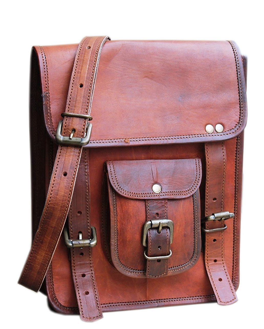 Anshika InternationalVintage Handmade Full Flap Leather Bag/Office Bag/Laptop Bag (Dark Brown)