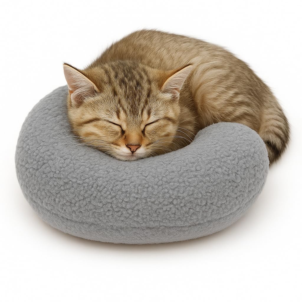 Cat Comfort Pillow – Calming Pet Pillow for Cats, Kittens and Dogs – Soft U-Shaped Cat Neck Pillow – Indoor Cats Bed Pillow for Relaxation – Ideal Kitten Pillows Gift