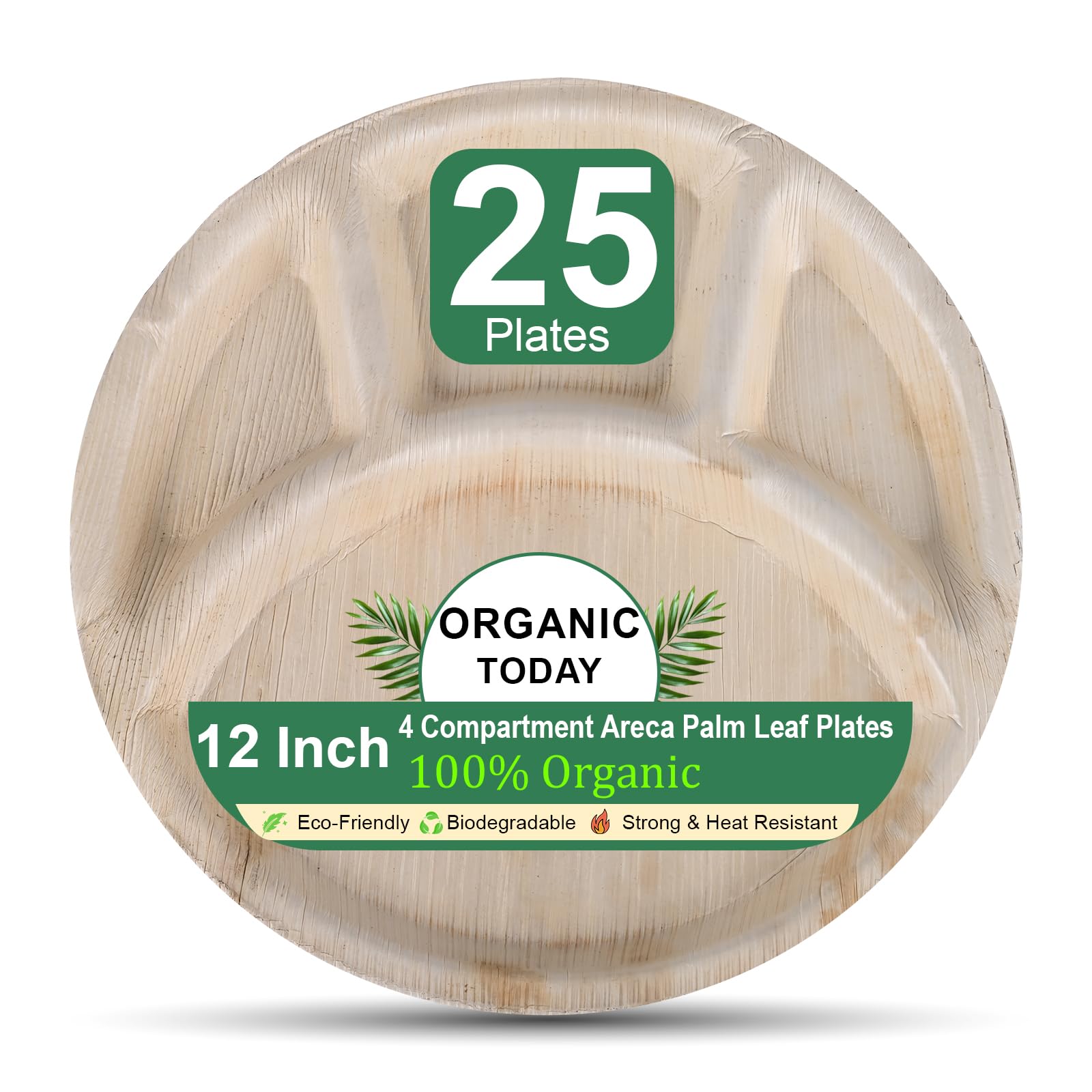Palm Leaf Dinner Plates - 24 Pack -8 Palm Leaf Dinner Plates - 24 Pack -8