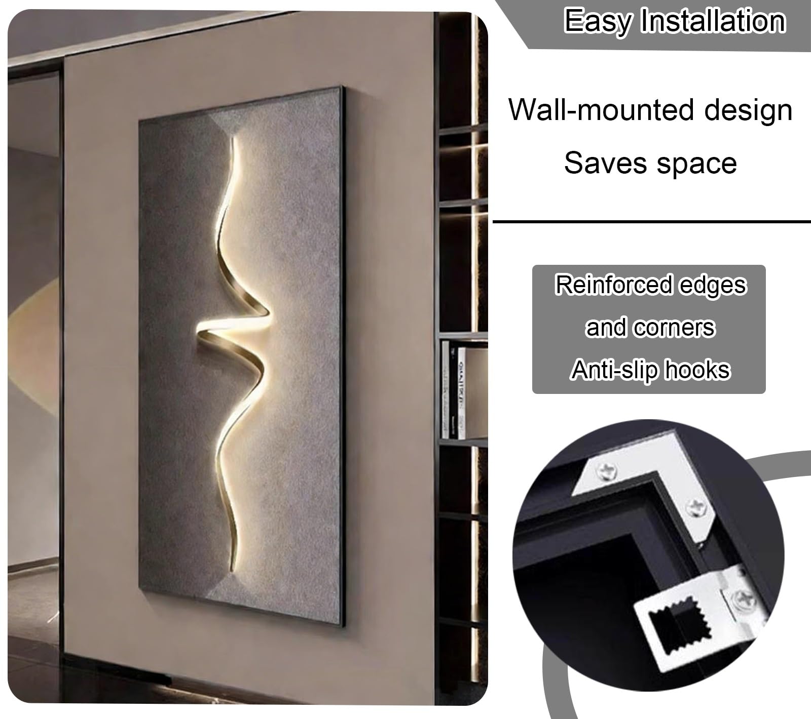 Generico Copertura Decorativa per Quadro Elettrico - Pannello fusibili a Parete, Design a ribalta/Scorrevole, Facile da installare e Pulire, Elegante Finitura Marrone (40x60 cm)