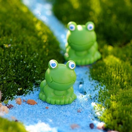 Miniatura 5 de Figuras de mini ranas de resina 2024, figuras en miniatura de rana verde, figuras de mini ranas, pequeñas figuras de ranas lindas en miniatura,