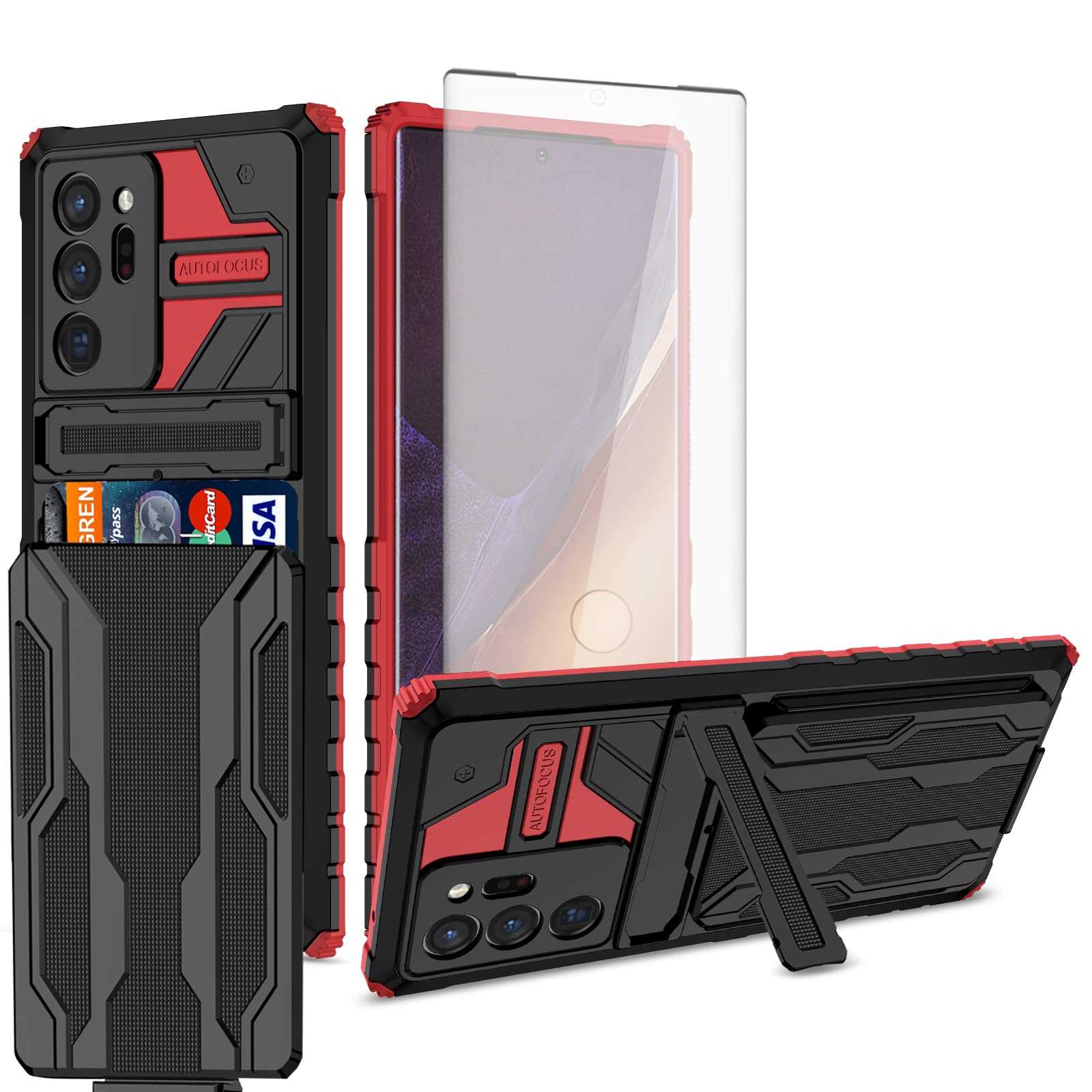 Asuwish Phone Case for Samsung Galaxy Note 20 Ultra Glaxay Note20 Plus 5G with Screen Protector Cover and Slim Card Holder Stand Cell Gaxaly Notes