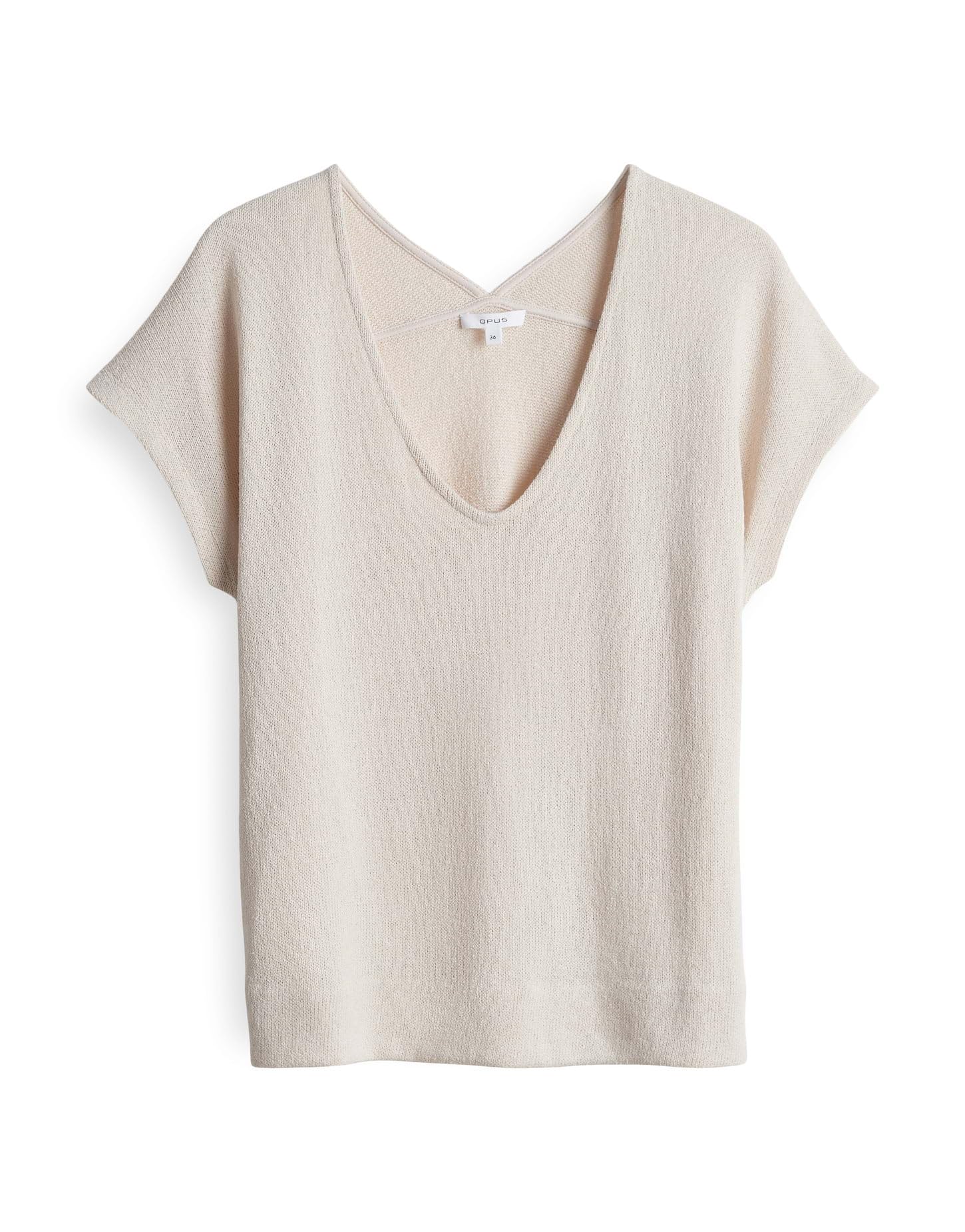 OPUS Damen Kurzarmshirt | Shirt SIRUKUS Boxy Fit in Feinstrick Optik