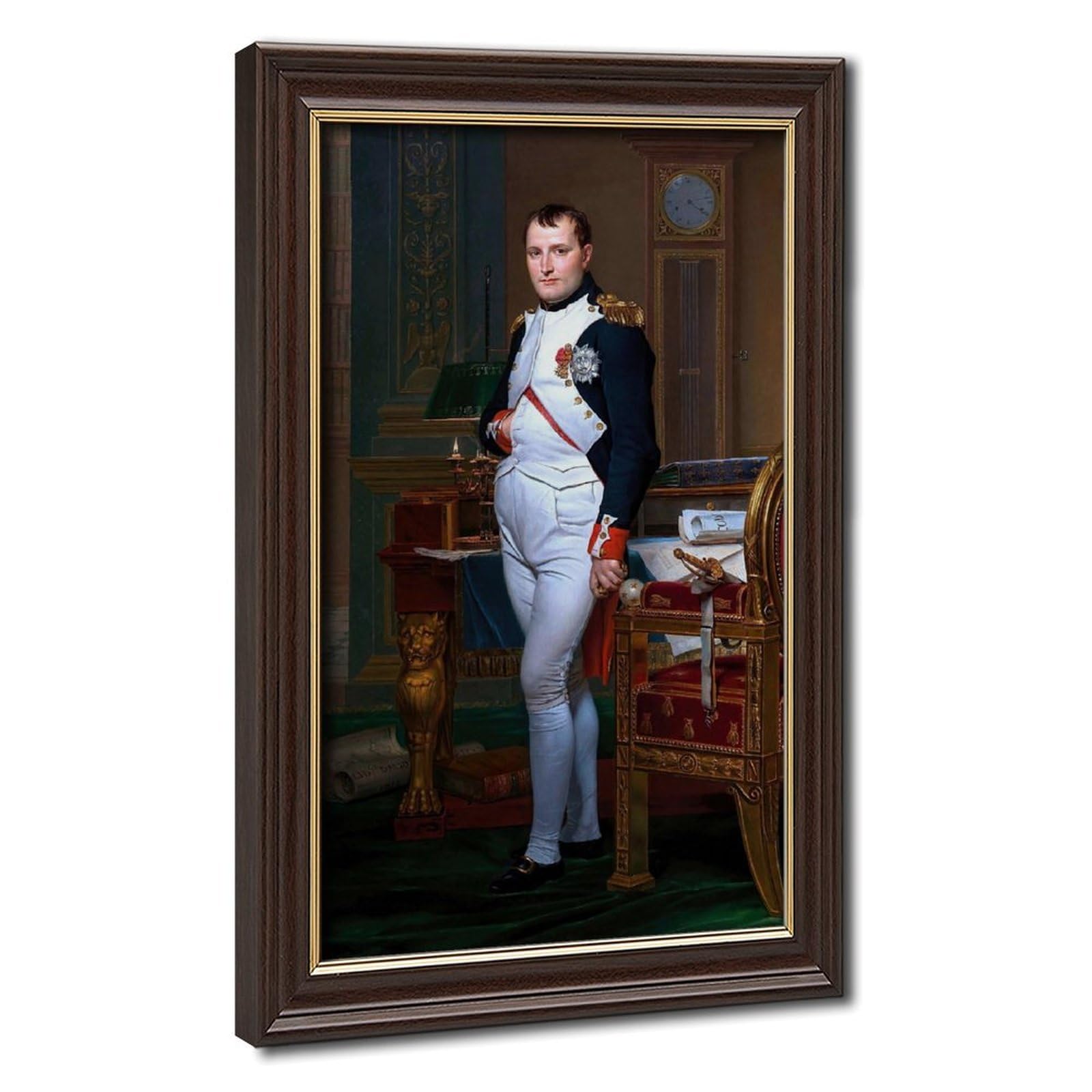 WCYB Stretched Canvas Napoleon in His Study Tuileries by Jacques-louis David History Prints Posters Canvas Deco Paintings Wall Art For Office Hangable Fram