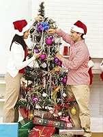 Vista 7 de 24 Bolas de Navidad ALIMITOPIA, bolas de Navidad, de 3cm, resistentes a los golpes, surtido de colores, bolas de colgar con superficie de espejo