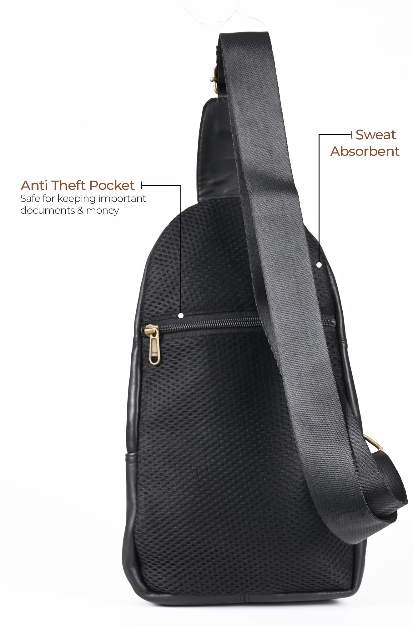 Genuine Leather Crossbody Bag for Men & Women Executive Chest Shoulder Bag for Office Business Travel Daily Stylish Adjustable Strap The Travel Adventure Perfect with Multi-Pocket Organization 4