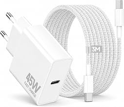 45W USB C Charger for Phone 17/16/15 Pro Max, iPad Pro/Air/Mini | USB C Charger Quick Charger with 3M USB Type-C Cable Nylon Braided Fast Charging for Samsung S26/S25/S24/S23