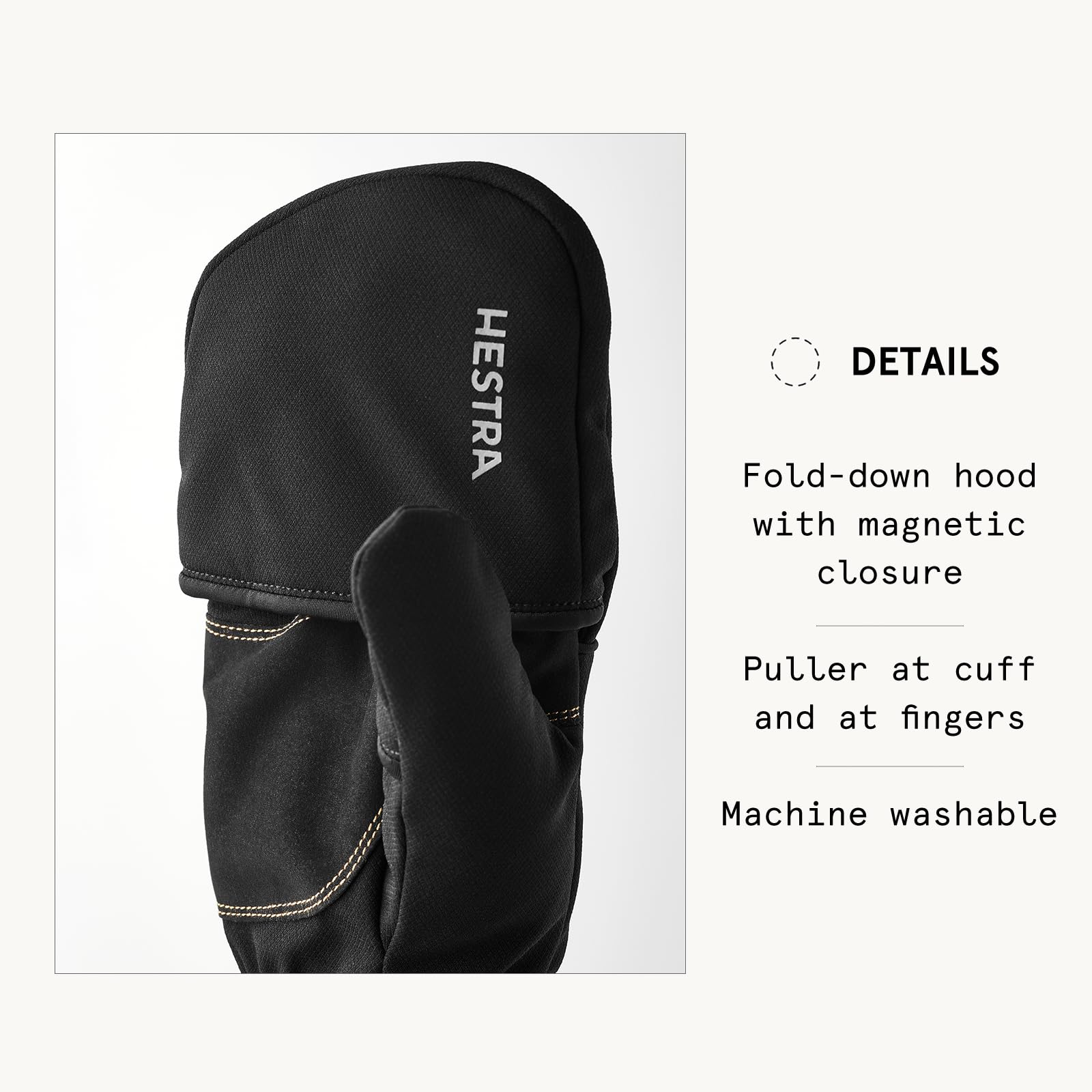 Hestra Windbreaker Überziehhandschuh, wasserdicht, winddicht und isoliert, mit Kapuze für extreme Kälte und Wintersport