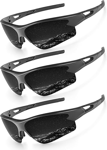 KALIYADI Gafas de sol deportivas para hombres, gafas de sol polarizadas para hombres, mujeres, jóvenes, béisbol, softbol con protección UV