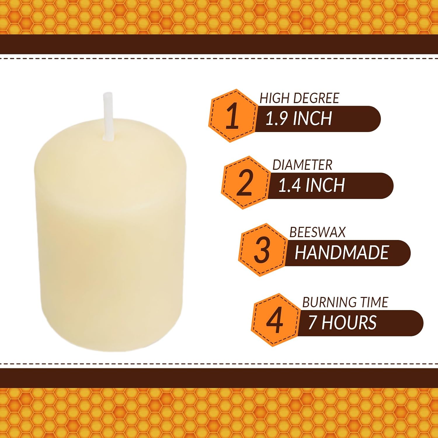 DEYBBY Off White Beeswax Votive Candles 8-Hour Burn Unscented Candles 12Pcs image 2