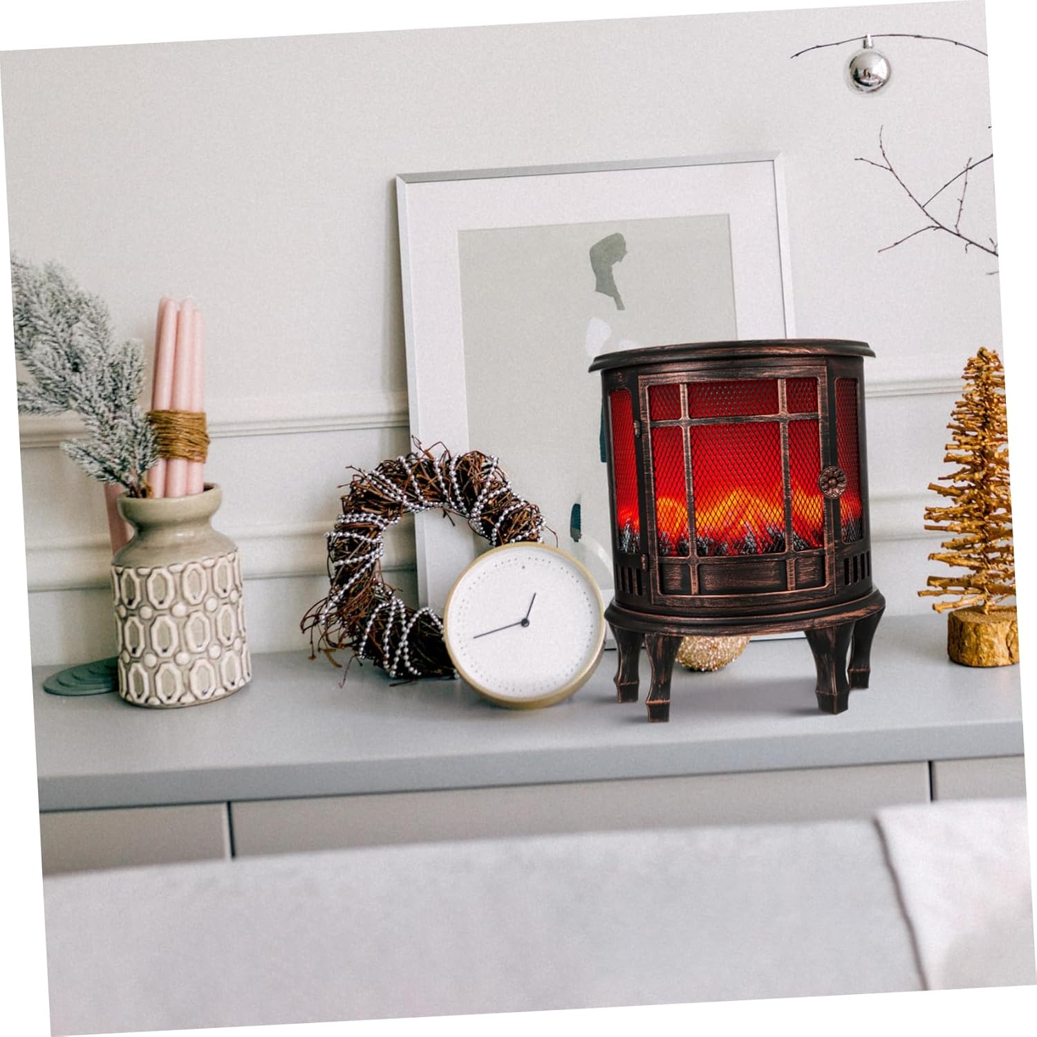 Delicate Decorative Flame Light for Home Decor Unique Night Lamp for Bedroom Coffee Table Fireplace Mantle Elegant Design Battery Not Included