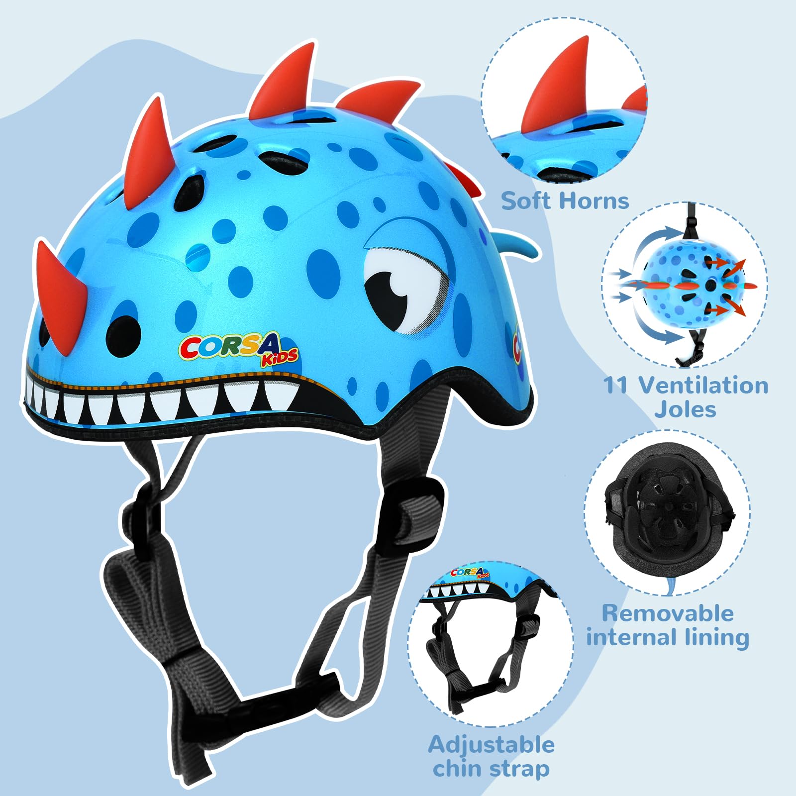 Toddler Bike Helmet, Blue, 2-4 Years Boys Girl
