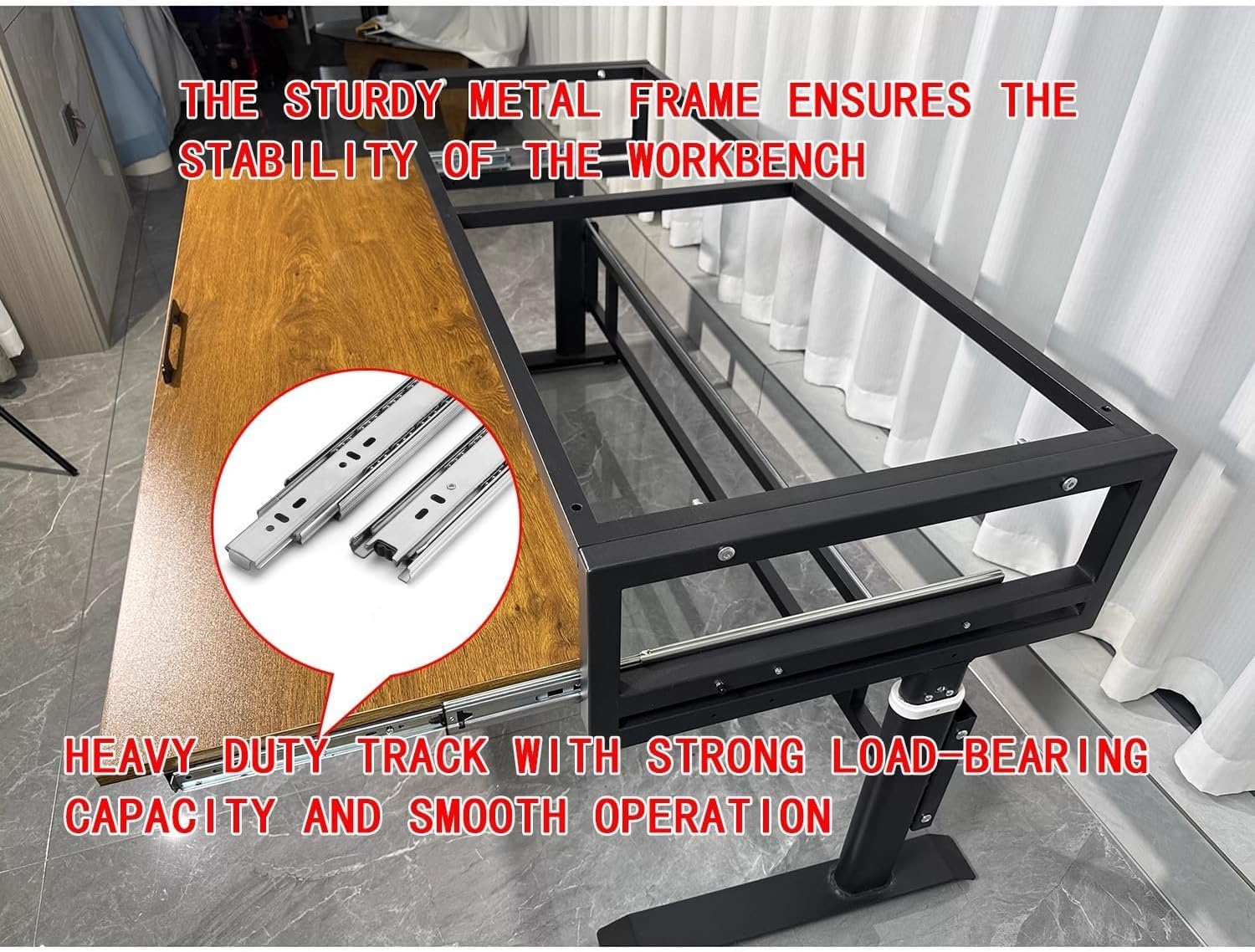 Music Studio Desk Workstation with Keyboard Tray, Office Computer Table with Organized Wiring/Keyboard Shelf Workbench Electronic Piano Midi Production Recording Studio