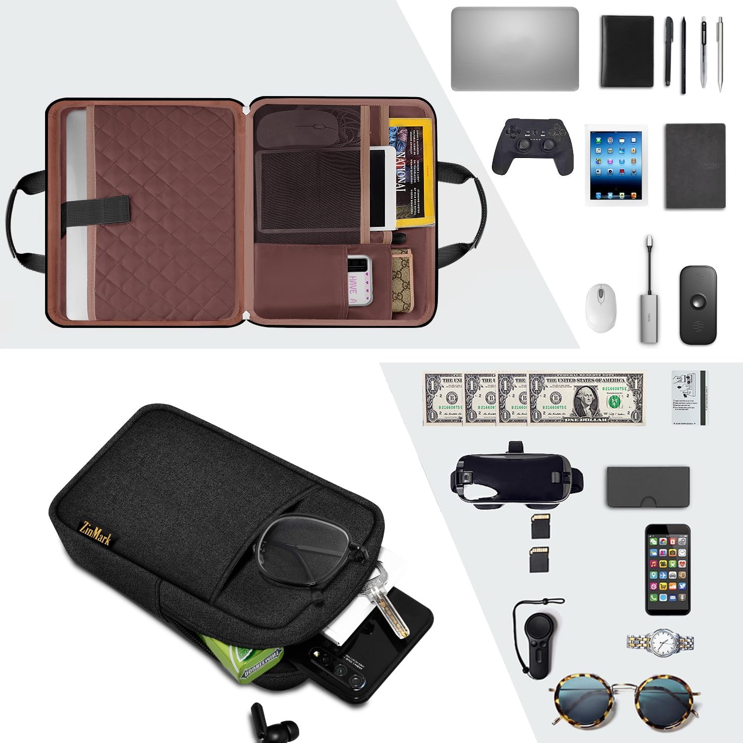 Laptop Case 15.6 Inch Briefcase Military-Grade Protection with Detachable Belt Bag, Compatible All Model of 15-16 Inch MacBook Pro and Most Popular 15.6 Inch Notebooks Chromebooks (Black) - Image 5