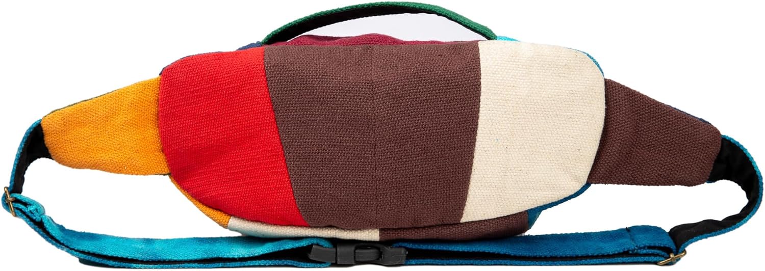 Freakmandu Eco-Friendly Boho Hippie Style Hemp Fanny Pack White Hip Waist Bag for Hiking Running Jogging - Image 4