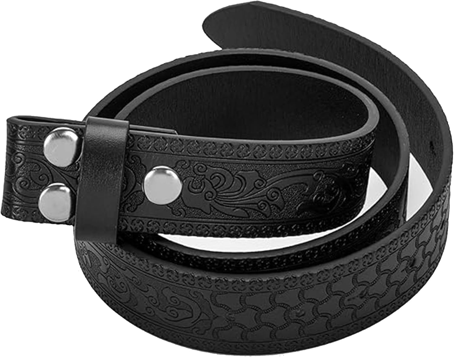 IZUS Vintage Western Belt Strap without Buckle Longhorn-Bull-Embossed Cowboy Belt for Women Men 1-1/2" Wide PU Leather Strap - Image 4