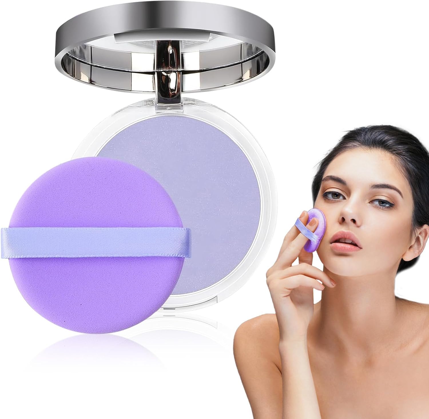 Zernblend Lilac Powder Quasten For Oil Control, Powder Makeup, Cushion Foundation