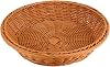RT&BS Round Wicker Bread Basket, Round Wicker Fruit Basket, Rattan Vegetable Baskets, Reusable Handwoven Storage Baskets for Bread, Fruits, Vegetables, Eggs, Snacks, Candy (Brown, S)