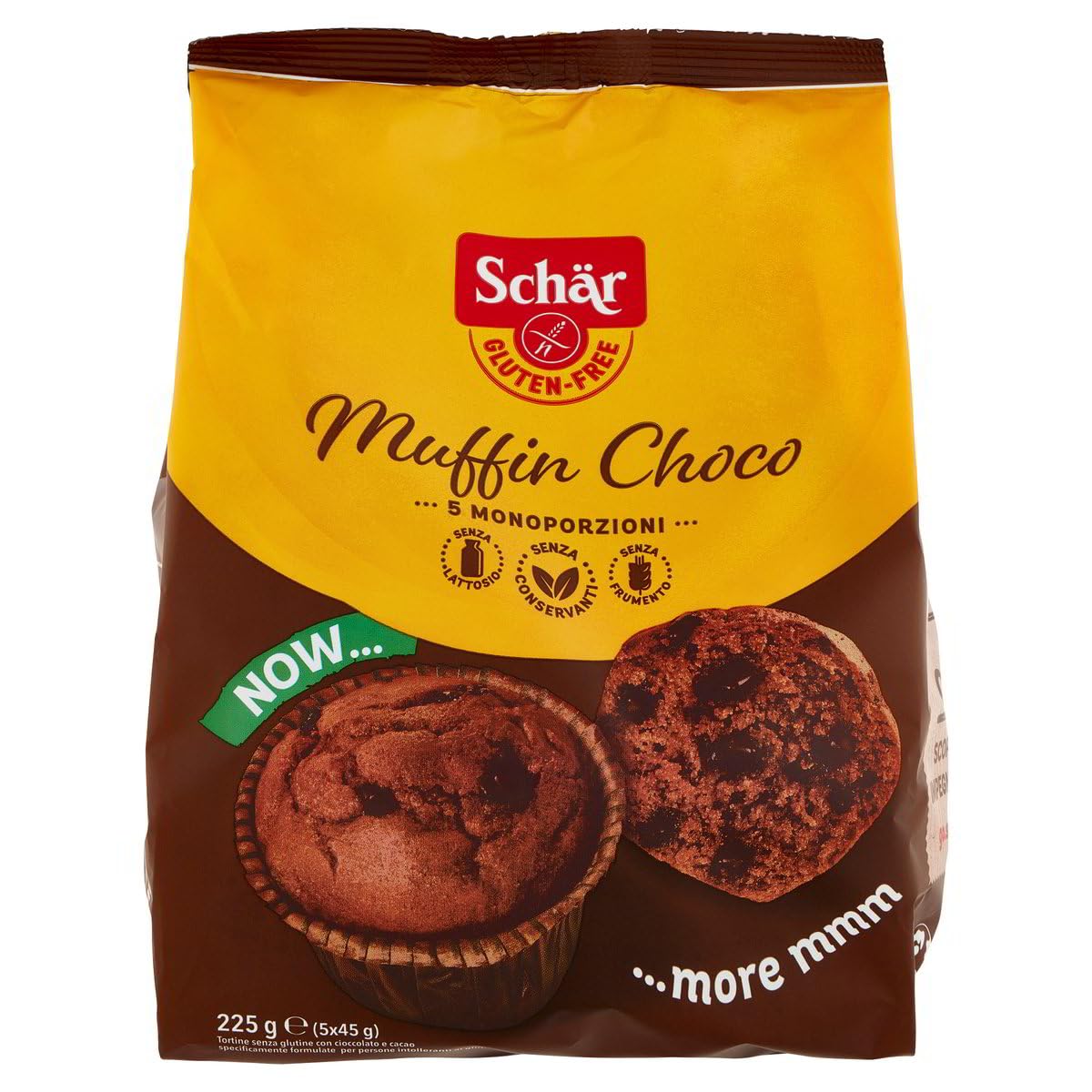 Schar Muffin Choco Glutenfreie Kuchen mit Schokolade und Kakao, speziell für Menschen mit Glutenunverträglichkeit 8x225gr + Italian Gourmet polpa 400g