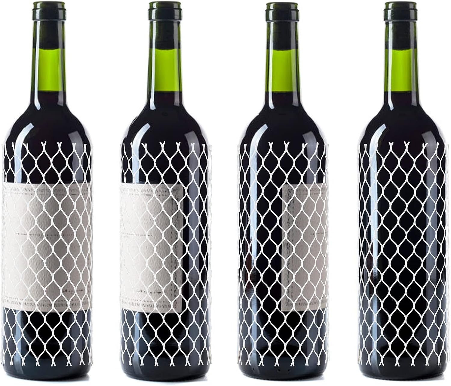 50 Pieces Wine Mesh Protective Sleeves 7.8 Inch Long Mesh
