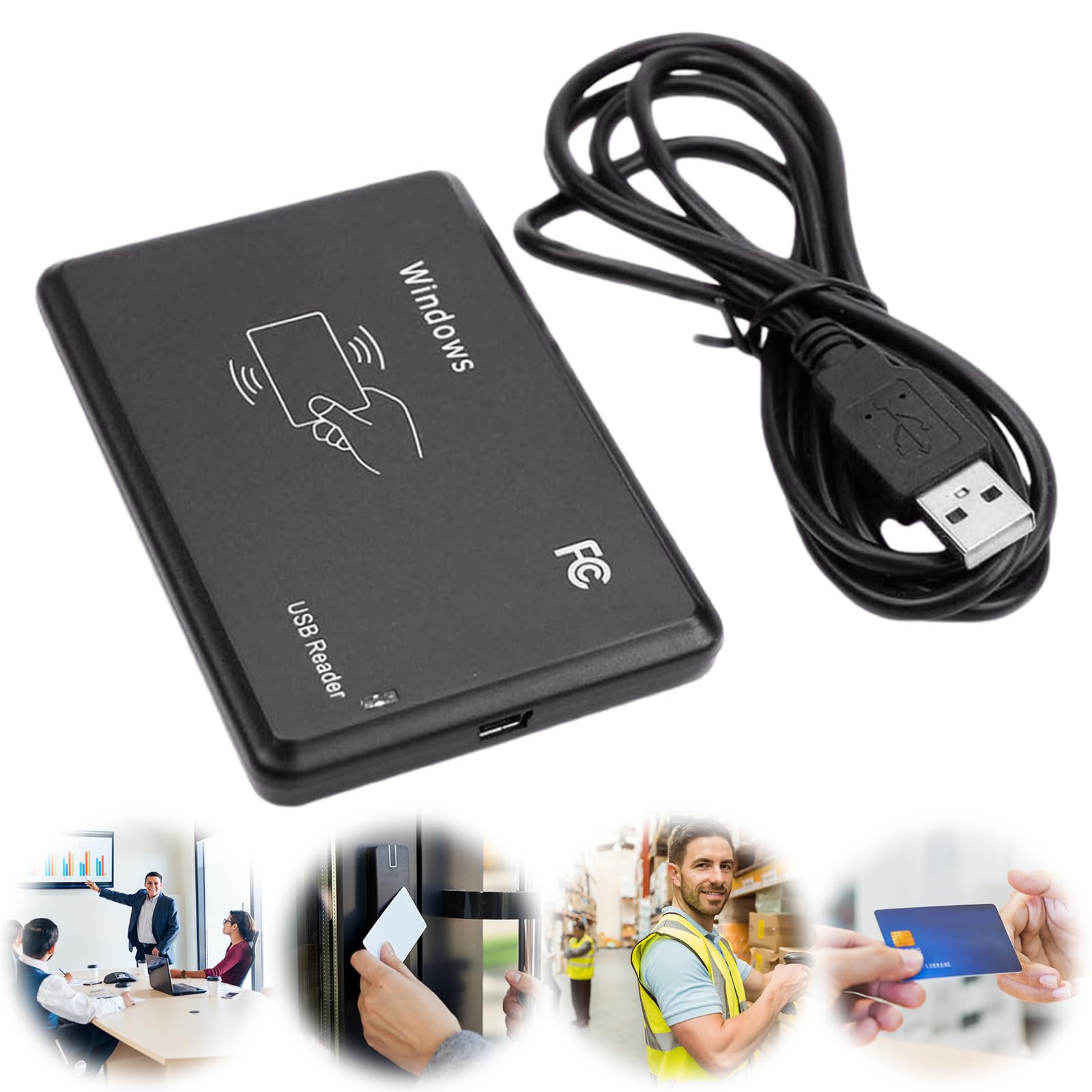 Lettore di schede, lettore NFC da 13,56 MHz e scrittore di schede IC per controllo accessi, gestione dei membri e codifica dati, programmatore USB per personale d'ufficio, tecnici e amministratori di