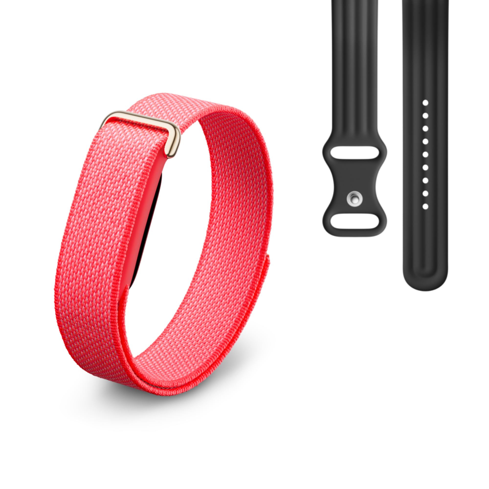 Google Fitbit Air - Activity tracker senza schermo con monitoraggio di fitness - Compatibile con iOS e Android - Rosso lampone + Cinturino sportivo per Fitbit Air - Nero ossidiana, small
