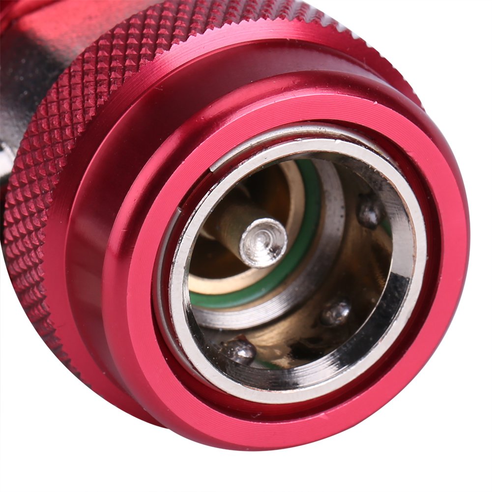 R134 A/C niska/wysoka szybkozłączka zestaw złączy klimatyzacji adapter złącza ekstraktora zaworu rdzenia kolektora miernika niskiego i wysokiego adapter boczny (czerwony)