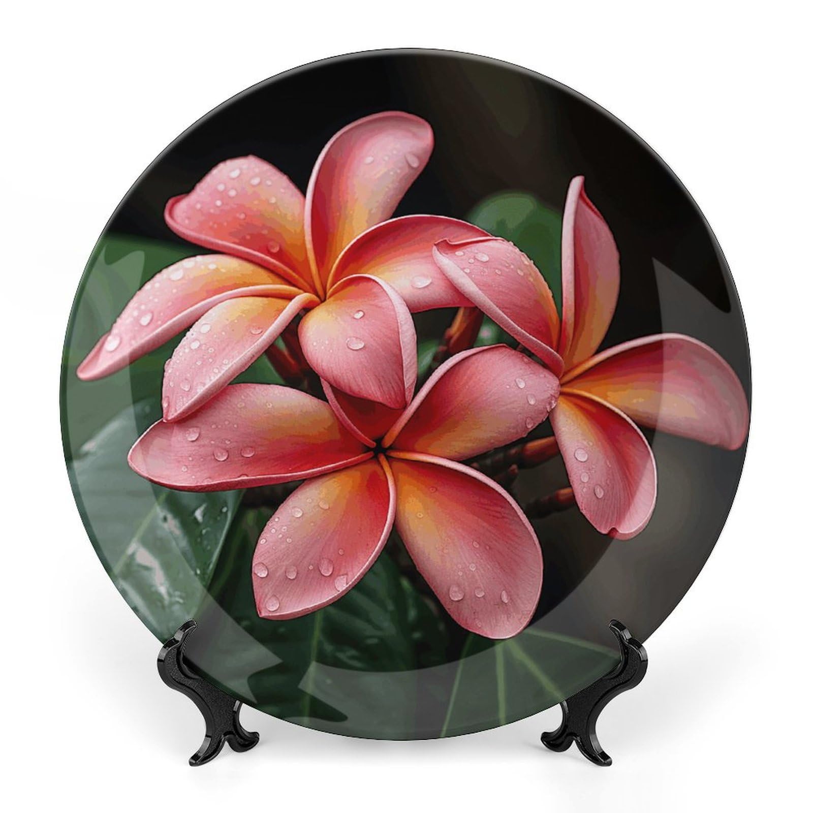 Placa de cerámica para pared VFMKT con diseño floral tropical