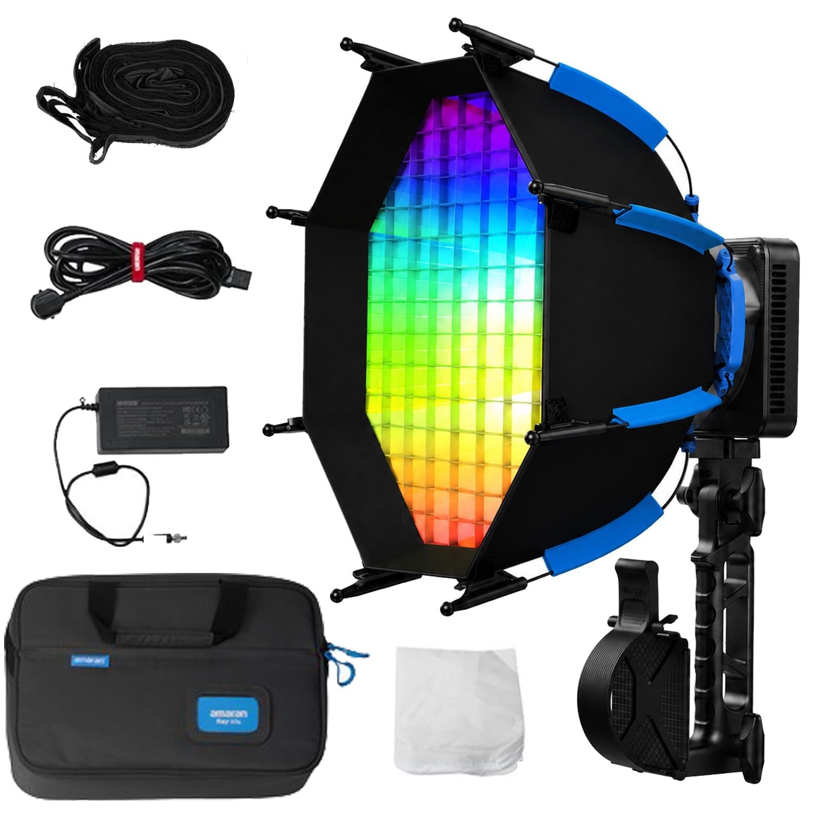 Amazon | Amaran Ray 60c RGB LED ビデオ ライト、Octa Dome 30 ソフト