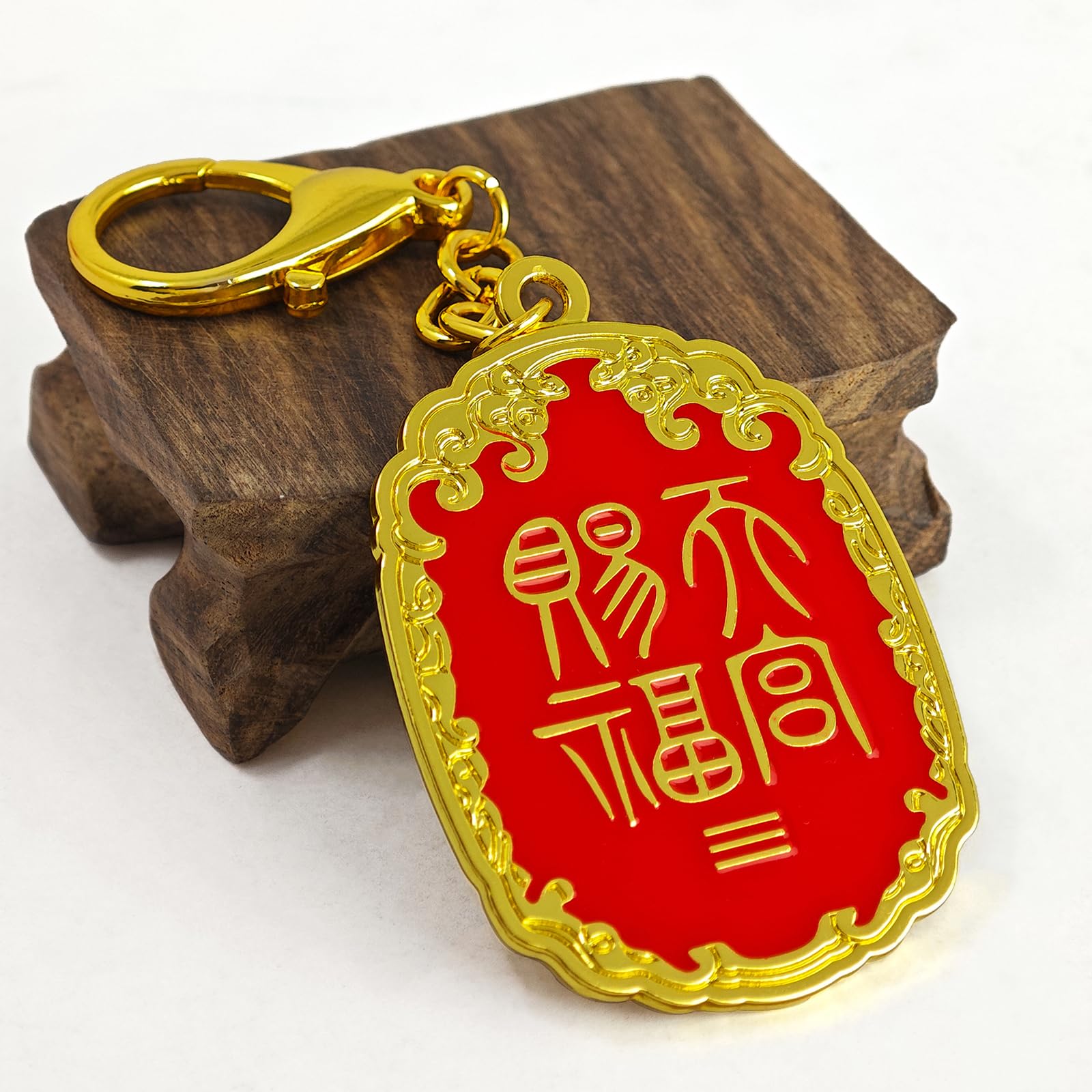 Llavero con dije de Feng Shui 2025, llavero de serpiente dragón rojo dorado