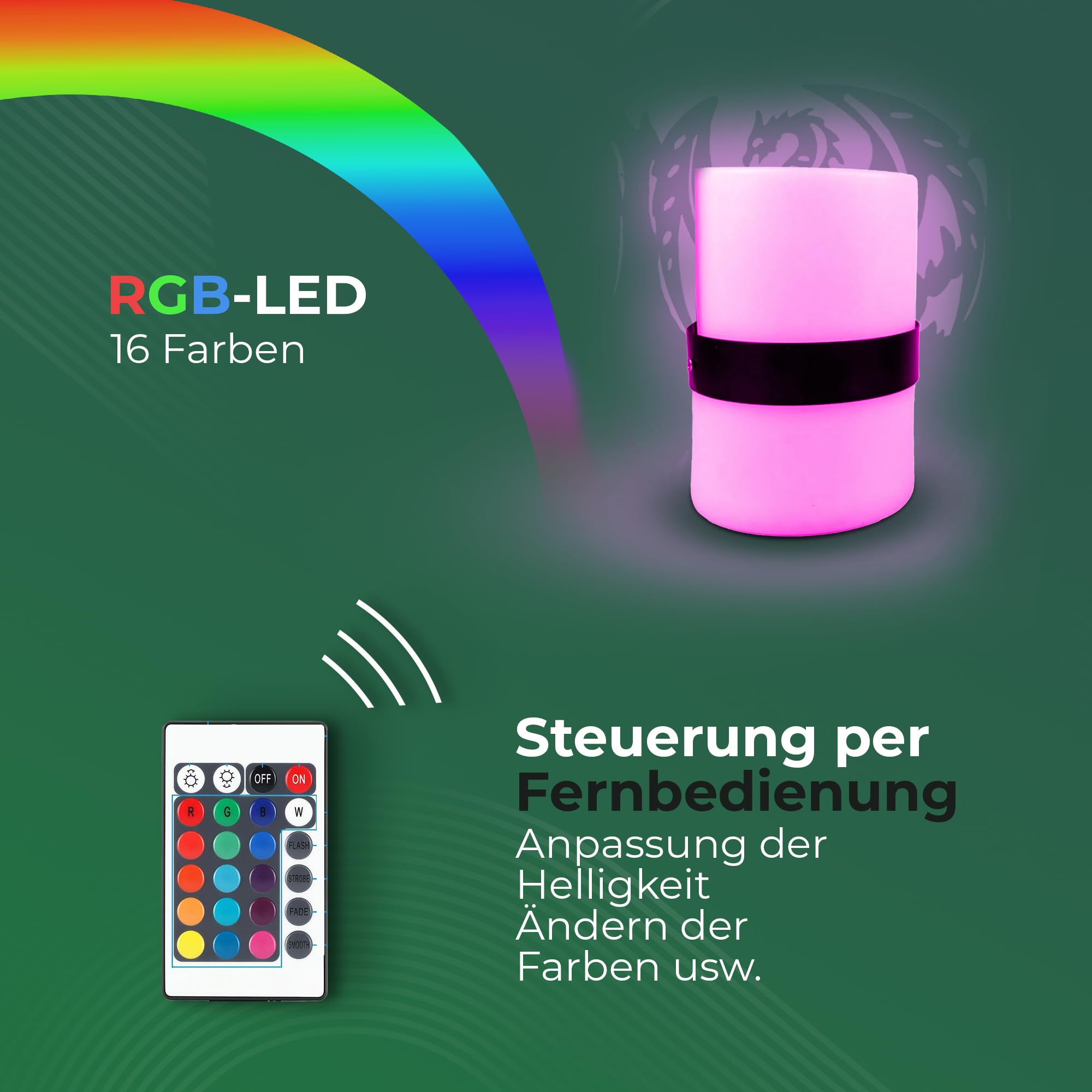 Gartenfackel RGB LED Leuchte Motiv Eule - Rost Lampe Gartenlampe RGB LED Leuchte für draußen Gartenleuchte Fackel Garten