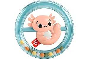Shake & Spin Axolotl: Interactive Baby Rattle for Ages 3+ Months