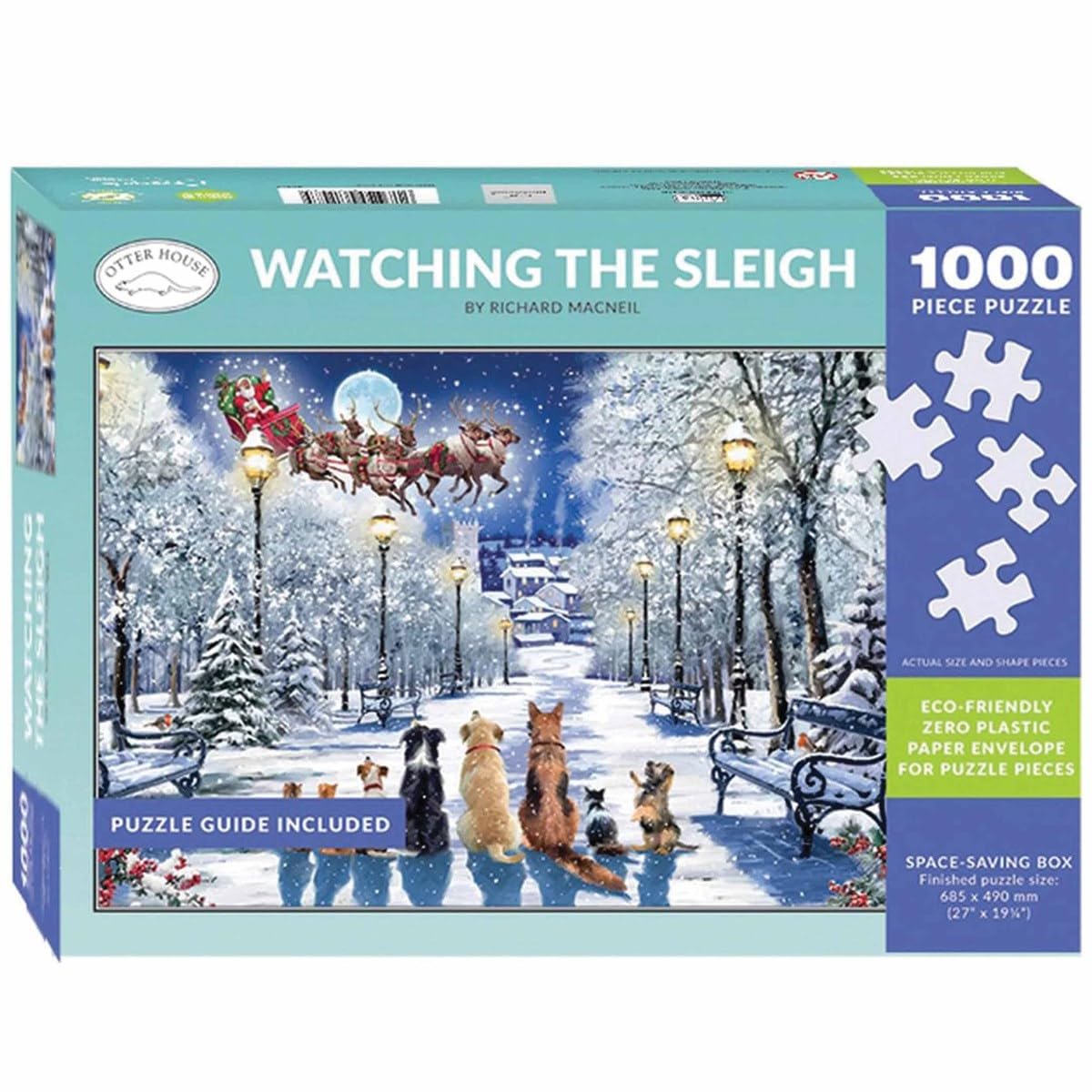 Otter House Gift Jigsaw Puzzle 1000 Piece - Watching The Sleigh, Multicolor, 680 X 480 Mm