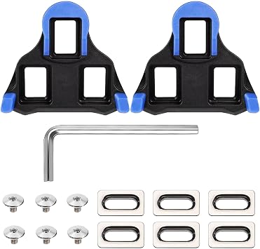 SPD SL Cleats Compatible with Shimano Locking Pedals, Road Bike Cleat Set Cycling Shoes Clips for Shimano SH10 SH11 SH12 System Durable 6-Degree Float Type Indoor
