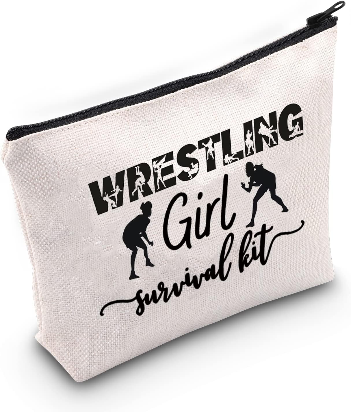 LEVLO Wrestling Girl Cosmetic Makeup Bag, Wrestler Gift Survival Kit, Zipper Pouch