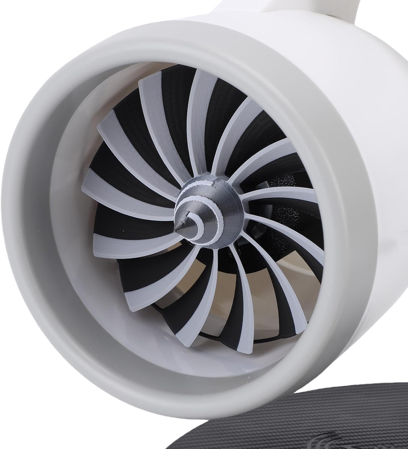 Jeffergarden Desktop Fan with Humidifier 15W Wireless Charging, Jet Engine Shaped Adjustable Speed 4000rpm Office Cooling Fan with LED Tail Lights for Air Conditioned Rooms (Red Light)