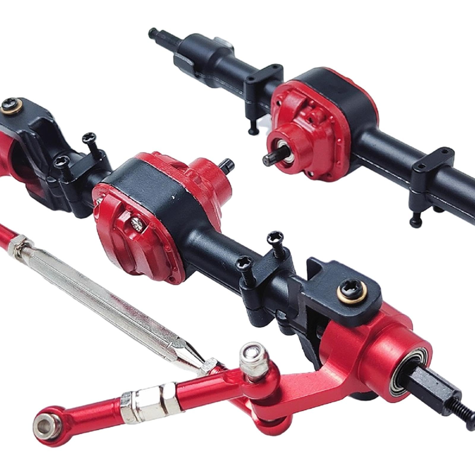 2 Piezas Eje para Coche RC Eje Delantero Eje Trasero Carcasa de Eje Accesorios de Recambio para Sustitución con Material Ensamble Fácil, Negro