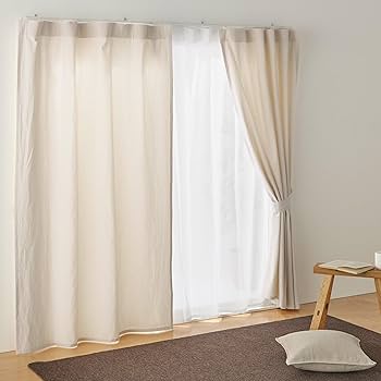 【美品】無印良品カーテンセット※12月末発送 Amazon｜無印良品 綿洗いざらし平織ノンプリーツカーテン 生成