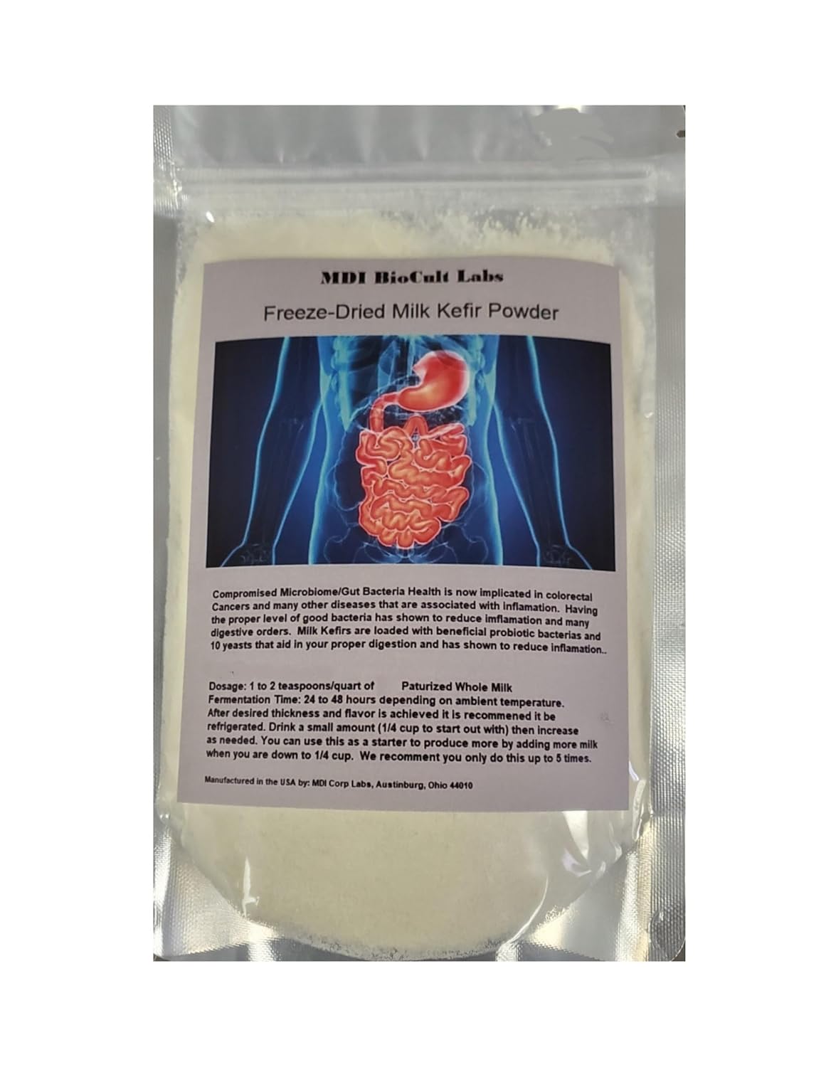 Freeze Dried Kefir Milk Kefir 8 oz. of DIY Powder Just add Milk Over 60