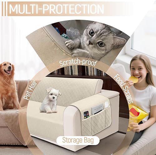 Miniatura 5 de Funda impermeable en forma de L para sofá seccional, funda acolchada de terciopelo para sofá esquinero, en forma de L, protector de muebles con