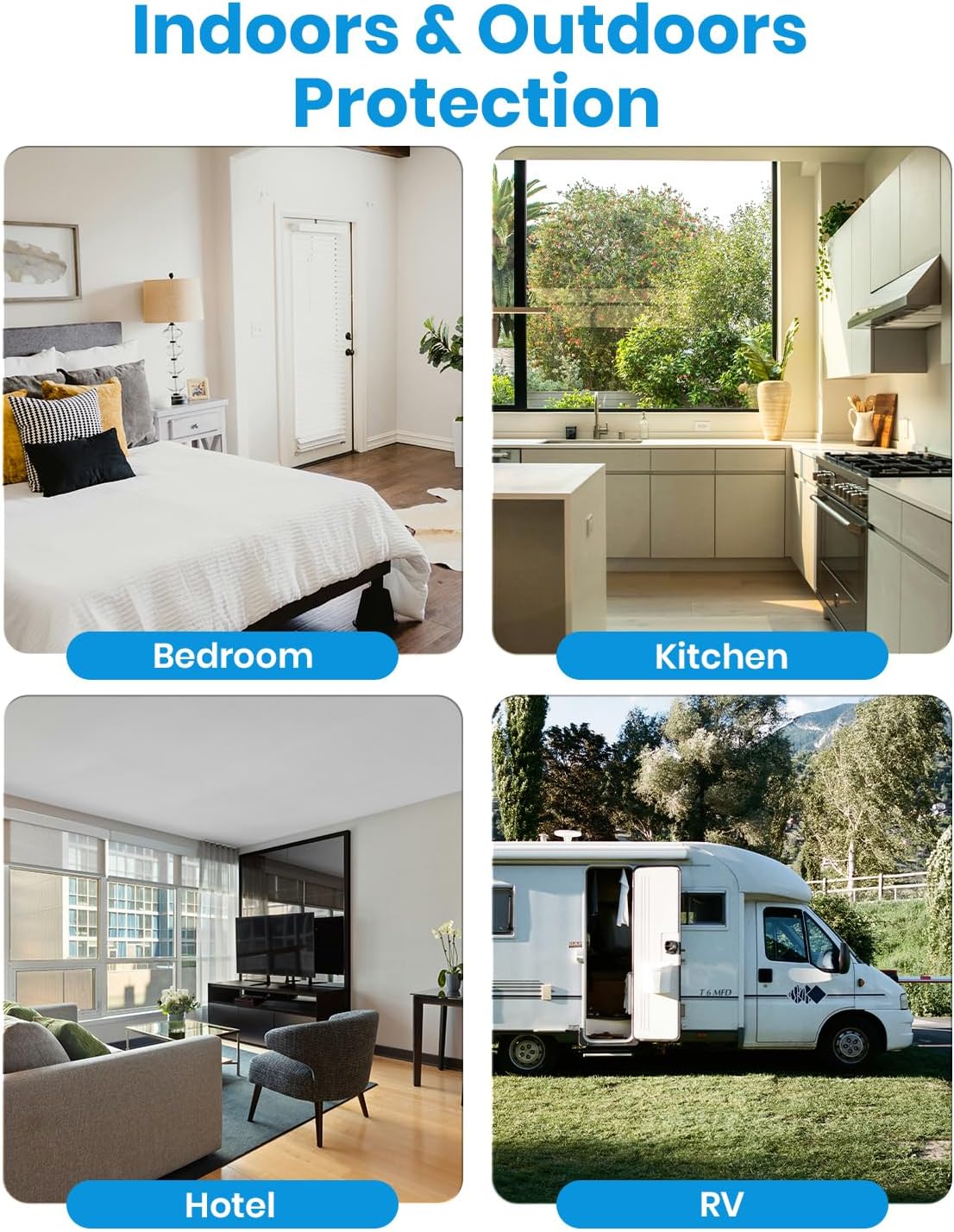 X-100E 4-in-1 Natural Gas Leak Detector & Carbon Monoxide Detectors Plug in, 180°Color Display, Portable Carbon Monoxide Detector for Travel, Gas & CO Detector for Home, RV, Hotel - Black - Image 7