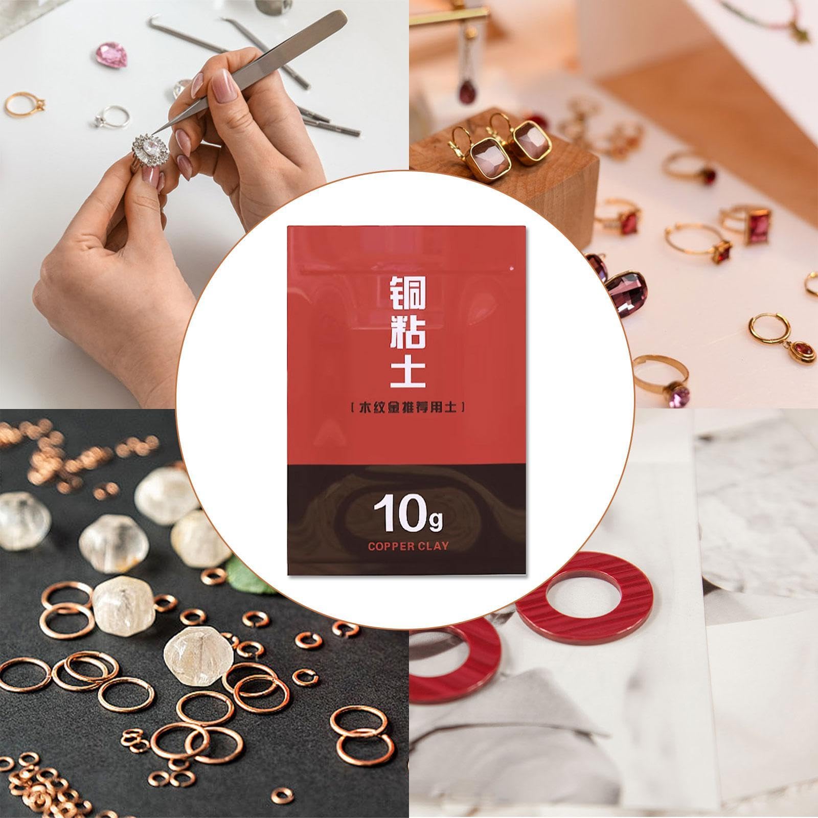 Qianly Metall-Ton, Kupfer-Ton, 10 g, Material zur Handherstellung von Schmuck, für DIY-Kunstprojekte, Armbänder
