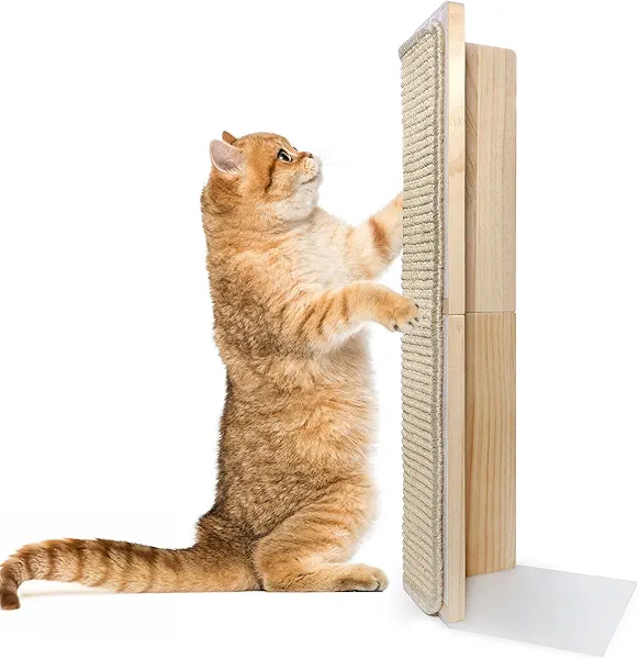 Couch Corner Scratching Post w/Replaceable Scratch Pad - Stylish Indoor Cat Scratcher - Cat Scratching Board Furniture Protector- Scratch Post for Feline Fun & Satisfaction